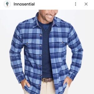 J. McLaughlin blue checkered flannel